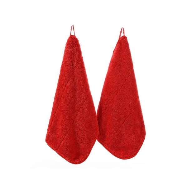 (25 x 30 cm) Ripustuspyyhe Koralli Mikrokuitufleece Red