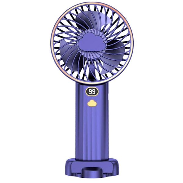 Bärbar Mini Handhållen Fläkt med Stor Kapacitet USB Uppladdningsbar växel vit laddning FP Purple