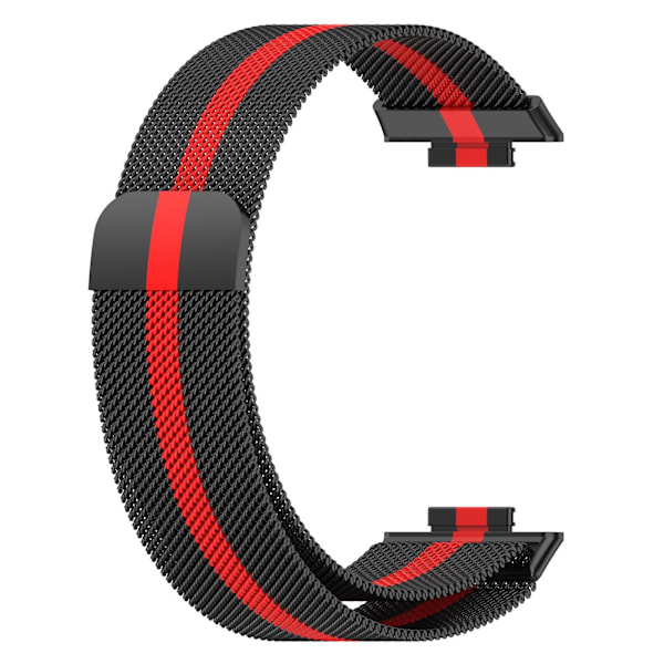 Til Huawei Watch Fit 2 rustfrit stål urrem Black Red