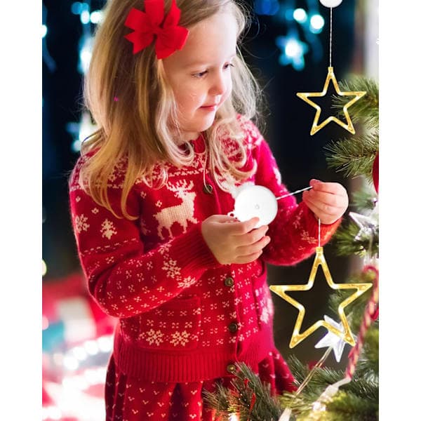 LED Stjerner Julelys, 3-pak LED Julevindueslys, 10 LED Juledekorationer med Timer til Vindue D