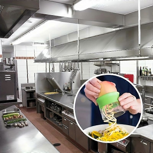 Spiral Multifunktionel Køkken Rivejern, Roterende Gulerods- og Agurkeskræller og Spiralizer, Grøntsagsskærer, Velegnet til Restaurant Eid Al-Adha Mubarak
