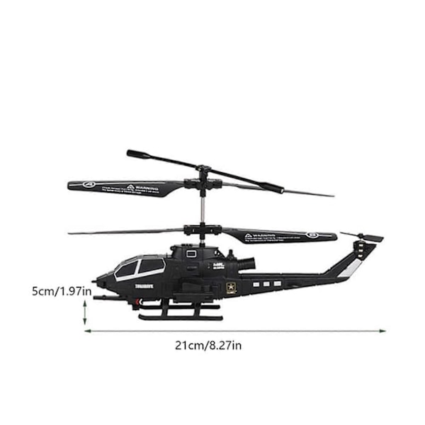Uusi kaukosäädöllä toimiva helikopteri, 3,5 kanavaa RC-drone-helikopteri LED-valolla yöllä Black
