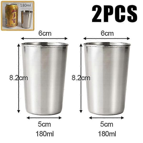 Poleret 30/70/180/320 ml Mini Shotglas i Rustfrit Stål Drikkevinglas Med Læder 2PCS-180ml151