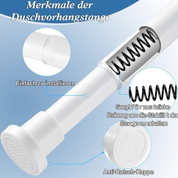 Dusjforhengstang for bad 62-96 cm, dusjstang i metall for klesbutikk, privat rom