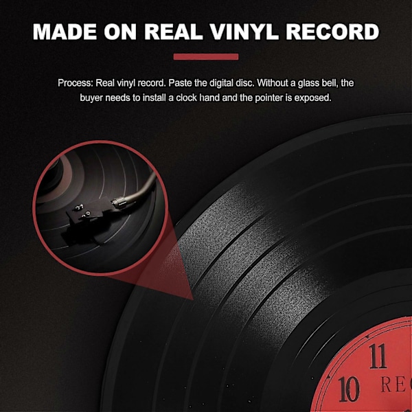 Europeisk Retro Nostalgisk Ultratyst Klocka Vinylskiva Personlig Väggklocka Café Bar Dekorativ Väggklocka