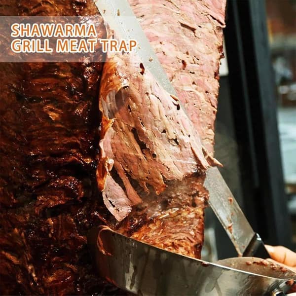 Kødopsamlingsbakke - 1 Stykke - Rustfrit Stål - Varmebestandig - Til Shawarma Maskine