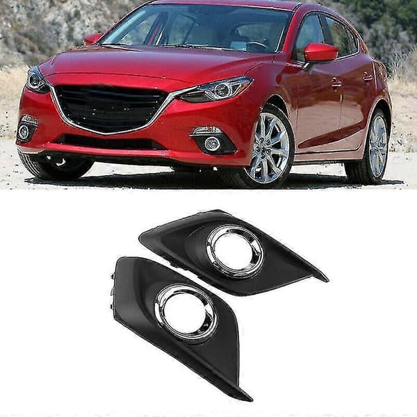 2 stk. Frontfanger Tåkelys Grilldeksel Kromlist Kompatibel Mazda 3 Axela 2014-2016