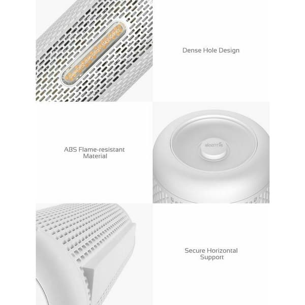 Mini fuktabsorbent (avfuktare), uppladdningsbar, 20W, 360° för garderob, sovrum, kontor etc. Vit