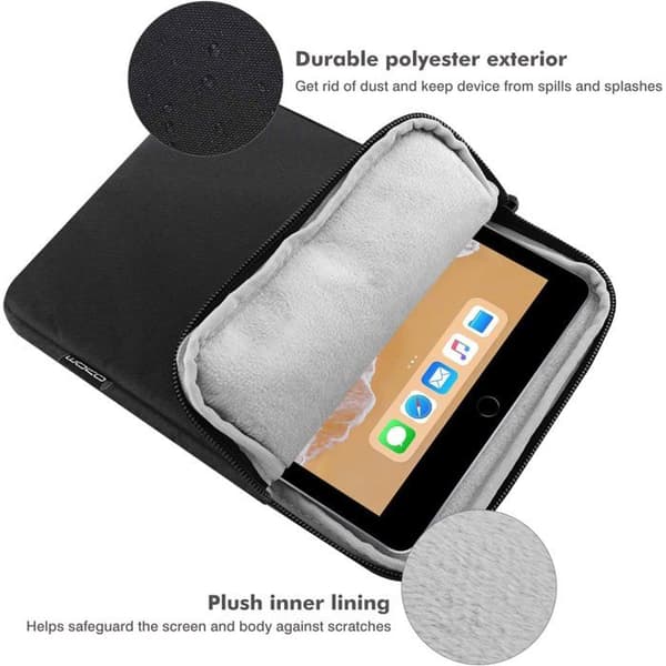 11 tommer tablet-etui bæretaske til ny 11\" iPad Air M3, iPad A16 2025, iPad Pro 11 M4, Air 5/4/3, iPad 10/9/8. generation, sort