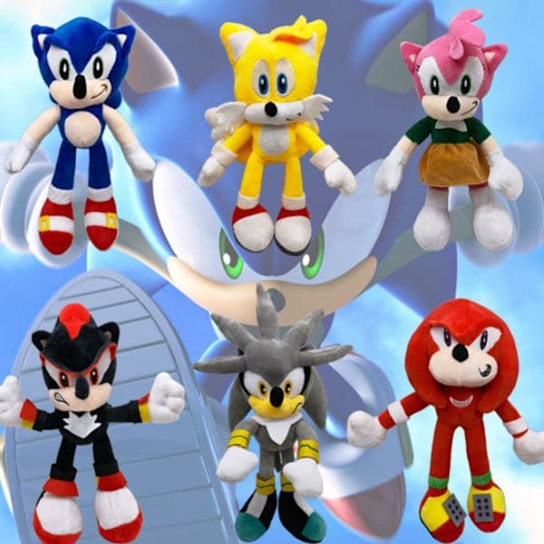 28cm Sonic Pehmonukke Avaimenperä Shadow Siili Täytetty Riipuslelu - varastossa