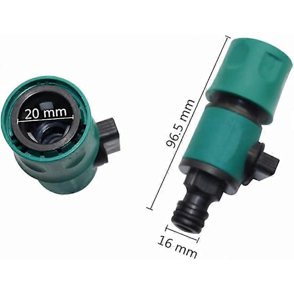 16mm Trädgårdsslang Snabbkoppling Vattenrörskopplingar med Ventil 16mm