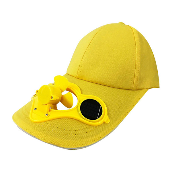 Aurinkokennotuuletinlippis kesään, aurinkosuoja ulkoiluun ja urheiluun, 5 väriä Yellow
