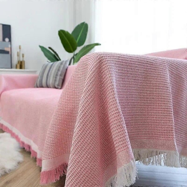 Sofföverdrag Filt Vävda Handdukar för Vardagsrum Möbeldekor Tapestry Sofföverdrag pink 90x90cm