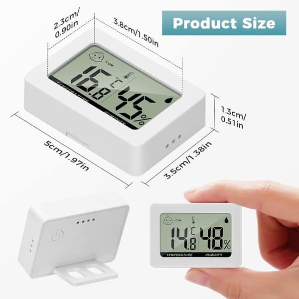 Indendørs hygrometer termometer temperatur fugtighedstester mini digital LCD bærbar indikator til kontor køkken