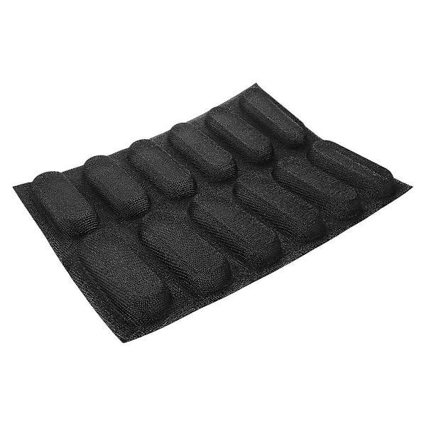 12 Hål Silikon - Non-Stick Perforerade Franska Brödformar, Varmkorvsformar, Bakplåtsmatta Bröd M
