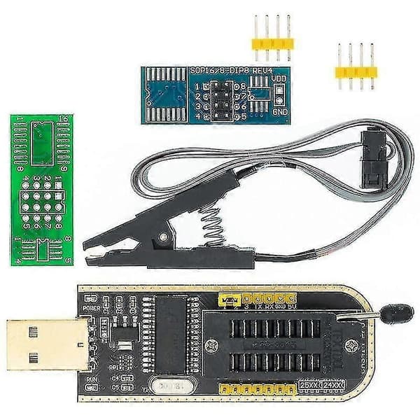 nyt ch341a usb programmeringsmodul + soic8 sop8 testklips til eeprom 93cxx 25cxx 24cxx sm62685