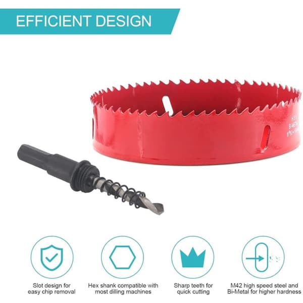 150 mm hulsav med centreringsbor, HSS M42 Bi-metal kernebor til træ, gipsplader, plast og gipsvæg