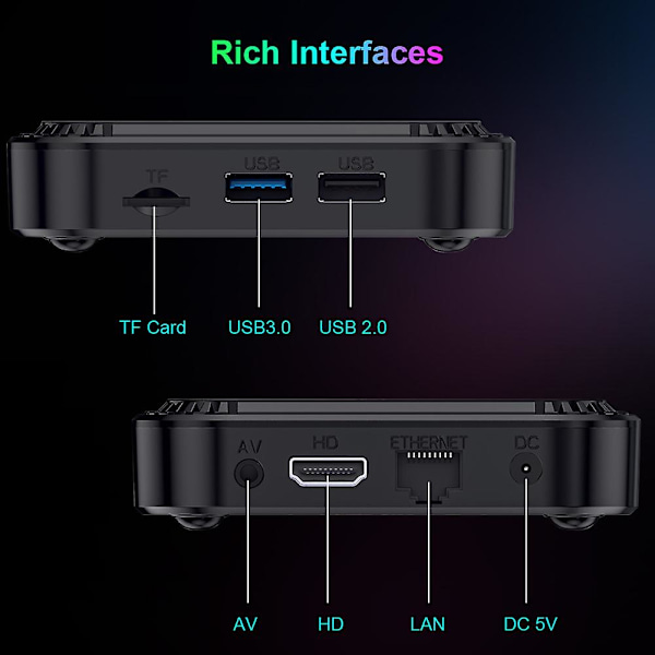 Home HK1 RBOX K8S Android 13 TV-BOX RK3528 64GB 32GB 16GB 2.4G 5G WIFI BT 4.0 Videoavkodning Mediaspelare Set Top Mottagare Box 2g16g AU Plug