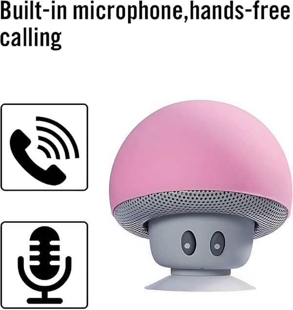 Bärbar Bluetooth-högtalare, Svamphögtalare, Bluetooth V2.1 med sugkopp, Kompatibel med iPad, iPhone, Android-telefoner