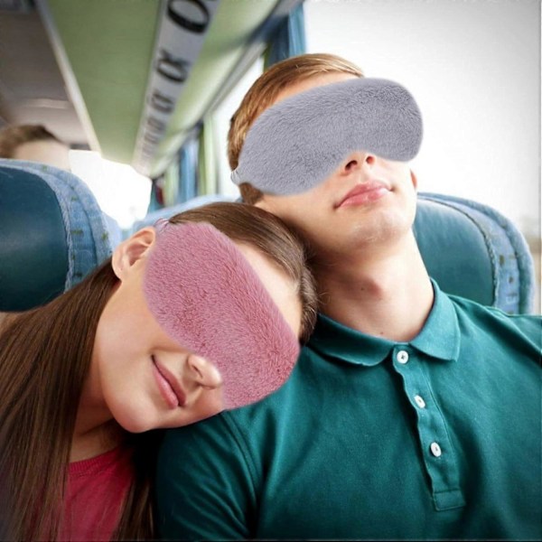 Sovemaske, plysj øyemasker, sove reisemaske, plysj øyemaske for kvinner og barn
