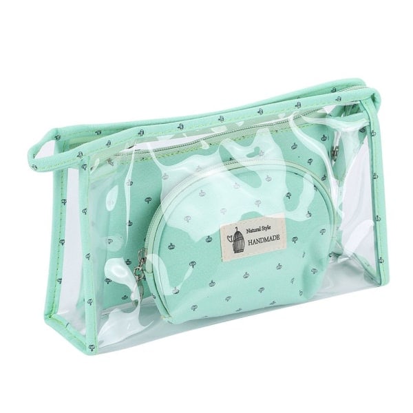 PVC Kosmetikpose Tryk Makeup Pouch GRØN grøn green