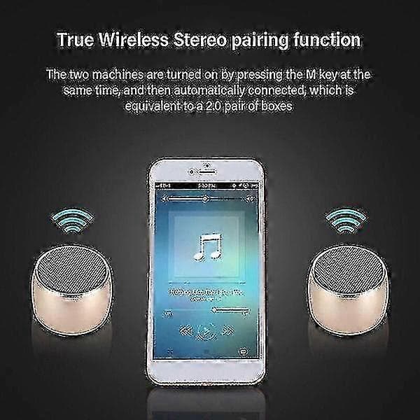 Parbar Mini Bluetooth-högtalare Metallbas Bluetooth Subwoofer Bärbar Bluetooth-högtalare Trådlös högtalare - I lager blue