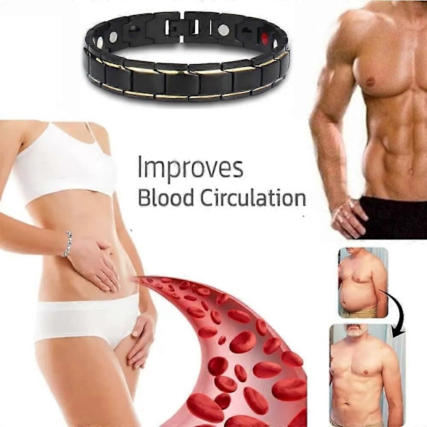 Copper Pulse Prostate Wellness Armbånd, Magnetisk Armbånd Forbedrer Blodcirkulationen black