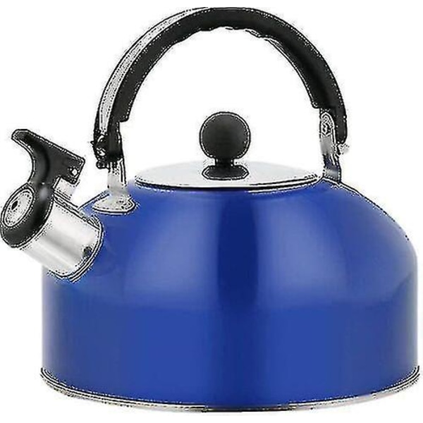 2.0l Vattenkokare med Visselpipa Polerad Kvalitet Rostfritt Stål 2.0 Liter Camping Vattenkokare-hy Navy Blue