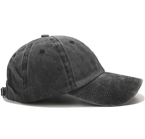 Svart Enkel Baseballcaps Unisex Bomull Pigmentfarget Baseballcaps