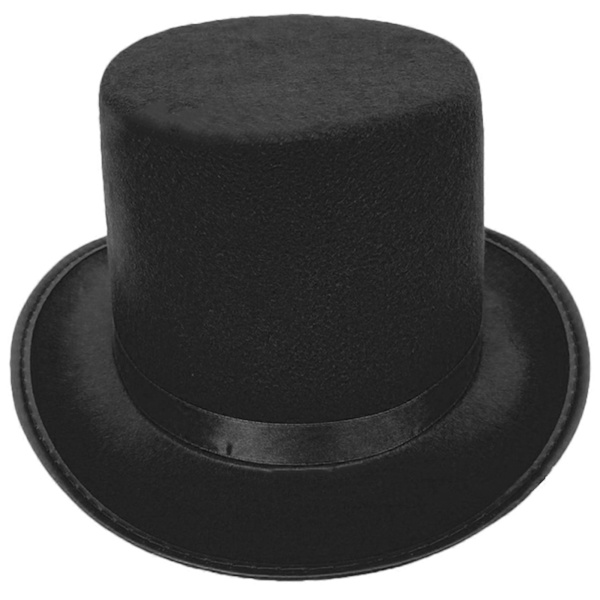 Roll Trim Hög Hatt för Kvinnor Män Scenföreställningar Gentleman Hatt Temafest Maskerader Utklädnad Huvudbonad Nonwoven Hatt Svart L Black L