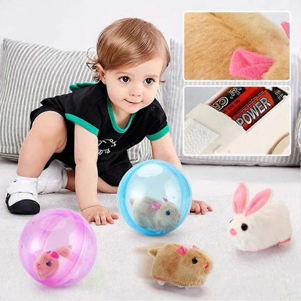 Hamster Løbehjul Legetøj Sjovt Småbørn Krybende Rullekugle Rullende Kat Driller Legetøj pink ball Brown White Mouse
