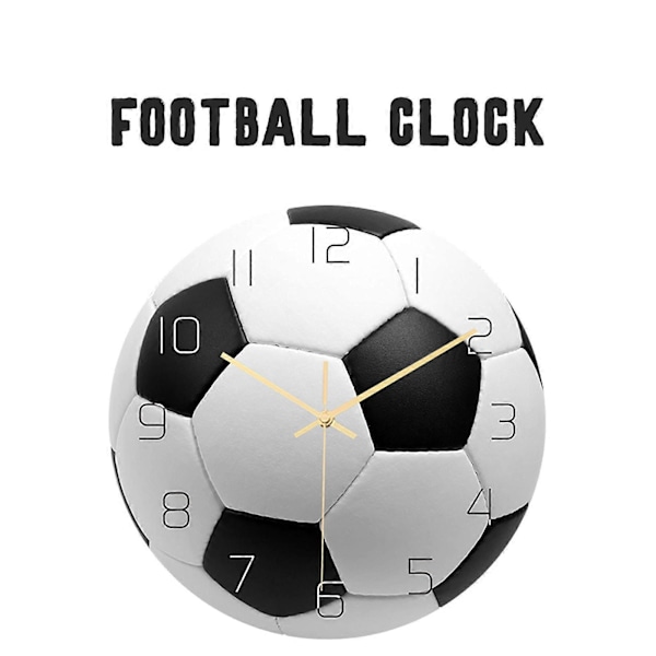 Väggklocka med fotbollstema för sovrum, vardagsrum, väckarklocka, present till barn