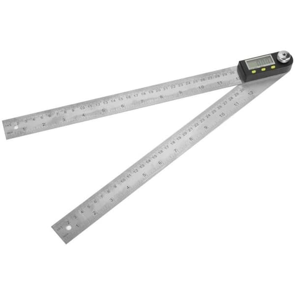 Elektronisk vinkelmåler i rustfrit stål 0-300 mm, digital goniometer, vinkelsøger, geringsmåler