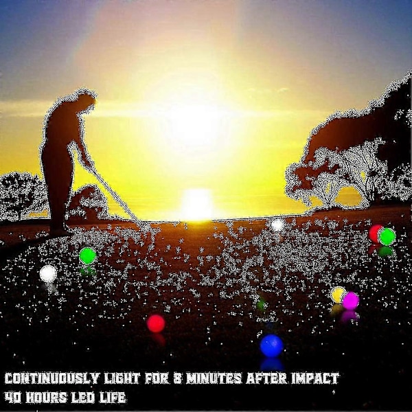6 st LED Glow Golfbollar, Blinkande Lysande Golfboll, Nattglöd Fiis