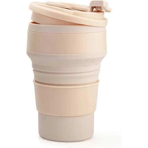 Sammenklappelig Kaffekop, Foldbar Kop, Sammenklappelig Kop, Foldekop, Sammenklappelige Kopper til Rejser, To Go Kaffekop, Silikone Rejsekaffekop Pink 500ml