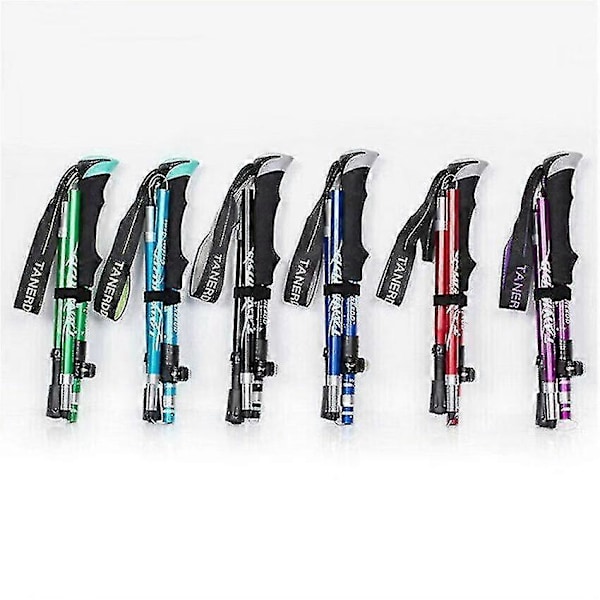 Naturehike Antishock Foldbare Vandrestave 5-sektions Vandrestok til Vandring 2023 red 95-110cm