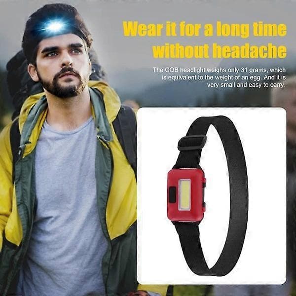 4-pakning LED hodelykt for voksne og barn Cob Flood Lig Red