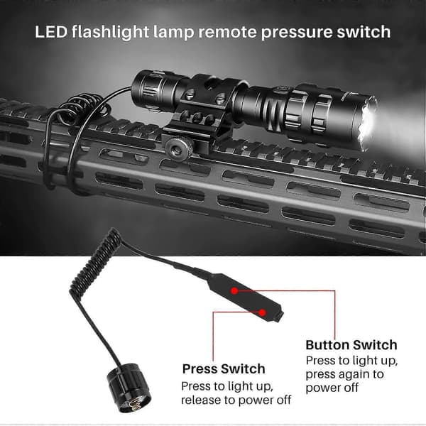 Kabelbryter Fjernbryter Trykknapp for 501B LED Hodelykt Lommelykt Lampe