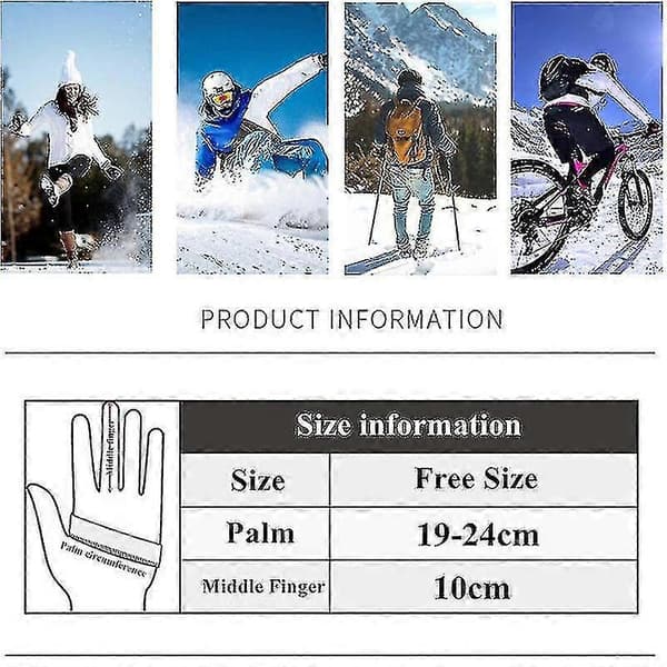 Skidhandskar för män, vindtäta, vattentäta, halkfria, plus sammet, varma snowboardhandskar -Yx M
