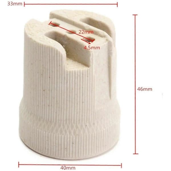 E27 Keramisk Horn Lamphållare Retro Glödlampshållare med Monteringsfäste 3-pack