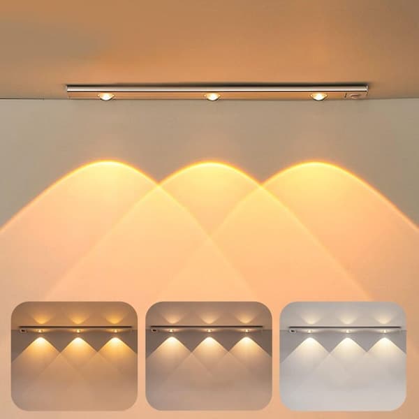 LED-lys, 40CM skabslys med bevægelsessensor, USB genopladeligt LED-lys
