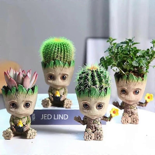Työpöydän koriste-esine Groot kukkaruukut Koti Puutarha Ruukut Istutuslaatikot Mini Tree Man hahmo Auton riipus Lasten lahjat 3