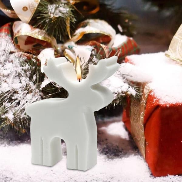 3D julelysforme, silikone sæbeforme med hjorte til lysfremstilling, honningkagemandsforme, DIY badebombe chokoladekagedekoration, ideel DIY