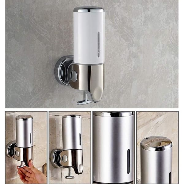 Genopfyldelig flydende håndsæbedispenser Enkeltflaske sæbe- og brusedispenser Vægmonteret håndsæbedispenser Kammer brusedispenser 16.9OZ (500ML)