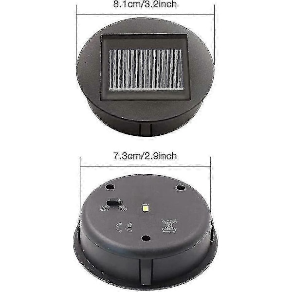 4 kpl Vaihto aurinkovalot LED-lampuilla, aurinkokennovalojen yläosien vaihto