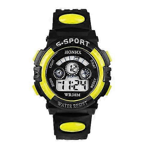 Klassisk herr- och pojkklocka med datum, alarm, stoppur, sportig LED digital gummiklocka Blue
