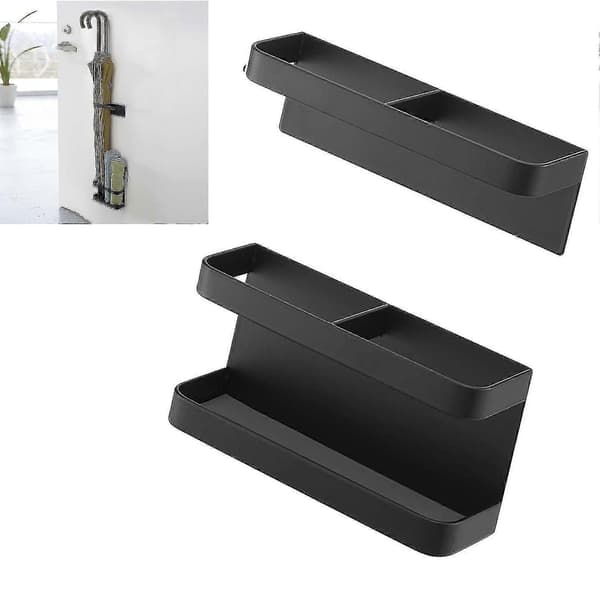 Magnetiskt paraplyställ, ingen stansning, höjdjusterbart, väggmonterat paraplyställ -ys Black