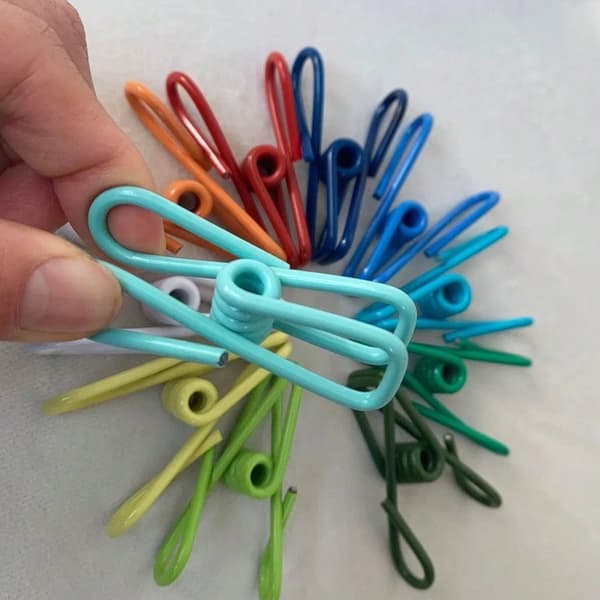 10-pakning PVC-belagte, høyelastiske, høystyrke matklyper/mattenger