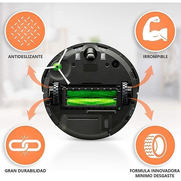 Däck kompatibla med IROBOT ROOMBA Robot 500 600 700 800 I7 S9 Irobot DB Svart