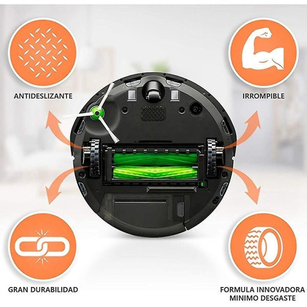 Dæk Kompatible med IROBOT ROOMBA Robot 500 600 700 800 I7 S9 Irobot DB Sort
